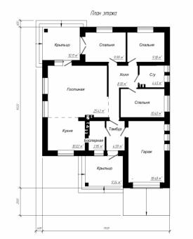 Проект одноэтажного дома с гаражом